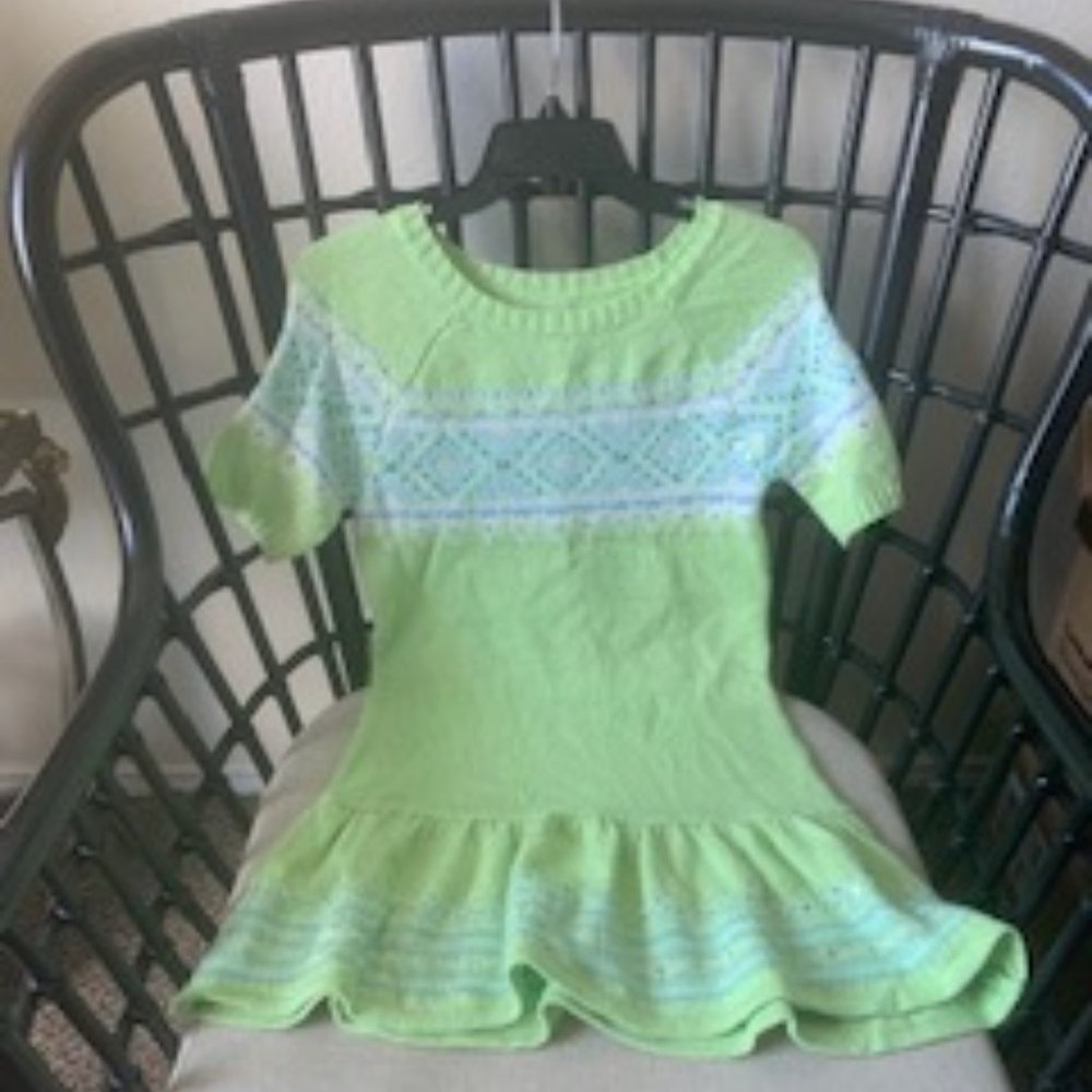 Justice Lime Green Sweater Tunic Dress Girls 18